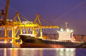 stock-photo-container-cargo-freight-industrial-ship-with-working-crane-bridge-unloading-and-loading-goods-in-107932898