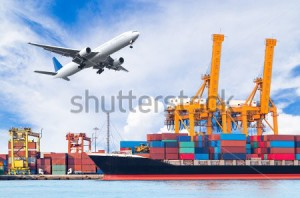 stock-photo-container-cargo-freight-ship-with-working-crane-loading-bridge-in-shipyard-for-logistic-import-354733112